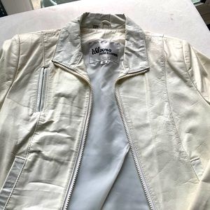 WILSON CROPPED WHITE LEATHER JACKET